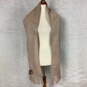 Carmargo Tan Alpaca Blend Fringe Scarf